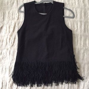 JCrew Black frilly Top
